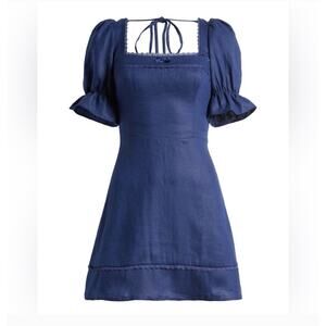 Reformation Evianna Square Neck Linen Dress NWT